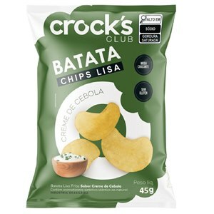 Batata Chips Sabor Creme De Cebola Crock's Club 45G