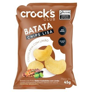 BATATA CHIPS SABOR COSTELINHA COM LIMÃO CROCK'S CLUB 45G