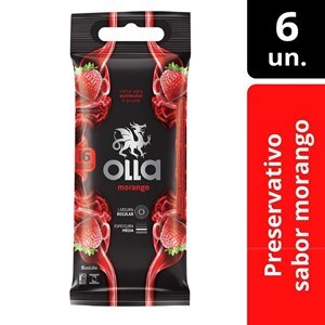 Preservativo Olla Morango - 6 Unidades