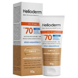 Protetor Solar Facial Helioderm Cor 4.0 Oil Free Fps70 50G
