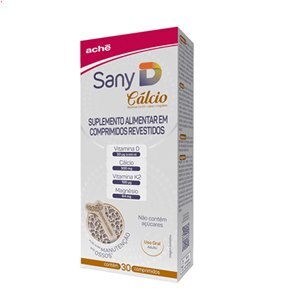Vitamina D + Cálcio + K2 + Magnésio - Sany D Cálcio 30 Comprimidos 