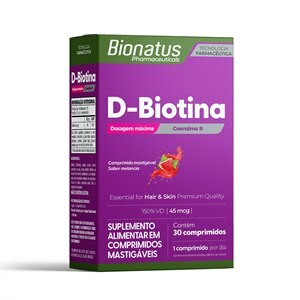 D-BIOTINA BIONATUS 30 COMPRIMIDOS MASTIGÁVEIS 