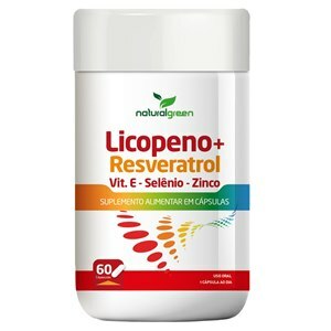 LICOPENO + RESVERATROL + VITAMINA E + SELÊNIO + ZINCO 500MG NATURALGREEN 60 CÁPSULAS