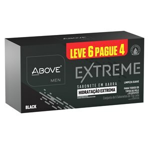 SABONETE EM BARRA ABOVE EXTREME BLACK MEN 75G KIT LEVE 6 PAGUE 4