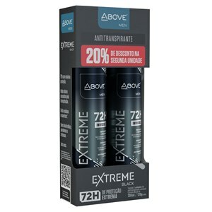 Desodorante Aerossol Above Extreme Black Men Kit 20% Na Segunda Unidade 200Ml