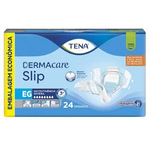 Fralda Geriátrica Unissex Tena Dermacare Slip Eg - 24 Unidades