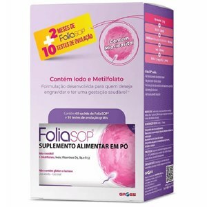 Metilfolato, Iodo, Vitaminas D3, B6 E B12 Foliasop 4G 60 Sachês + 10 Testes De Ovulação