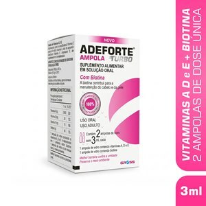 Adeforte Turbo Com Biotina Oral 1 Ampola 3Ml
