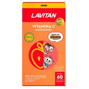 LAVITAN VITAMINA C 500MG SABOR MAÇÃ 60 COMPRIMIDOS MASTIGÁVEIS  