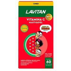 LAVITAN VITAMINA C 500MG SABOR MELANCIA 60 COMPRIMIDOS MASTIGÁVEIS  
