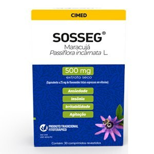MARACUJÁ PASSIFLORA INCARNATA - SOSSEG 500MG 20 COMPRIMIDOS