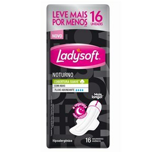 Absorvente Ladysoft Noturno Suave Com Abas 16 Unidades