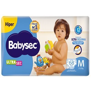 FRALDA BABYSEC ULTRASEC HIPER TAMANHO M 68 UNIDADES