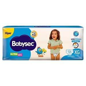 FRALDA BABYSEC ULTRASEC HIPER TAMANHO XG 56 UNIDADES