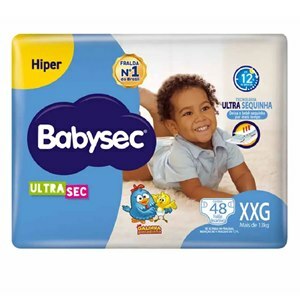 FRALDA BABYSEC ULTRASEC HIPER TAMANHO XXG 48 UNIDADES