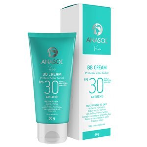 PROTETOR SOLAR ANASOL VISO FACIAL BB CREAM ANTIACNE FPS30 60G