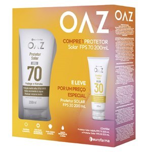 PROTETOR SOLAR CORPO E ROSTO FPS70 CREME OAZ 200ML + FPS30 CREME OAZ 200ML KIT