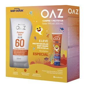 PROTETOR SOLAR CORPO E ROSTO FPS60 CREME OAZ 200ML + BABY FPS70 CREME OAZ 125ML KIT