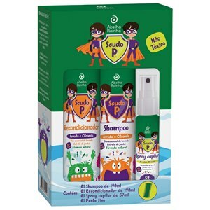 KIT SCUDO P. SHAMPOO 190ML + CONDICIONADOR 190ML + SPRAY 57ML + PENTE FINO ABELHA RAINHA
