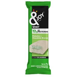 Barra Whey &Joy Sabor Pistache + Chocolate Branco Com Colágeno 42G