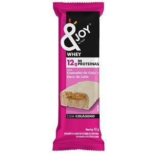 Barra Whey &Joy Sabor Castanha De Caju + Doce De Leite Com Colágeno 42G