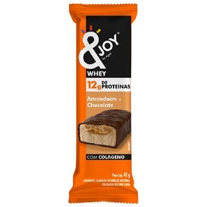 Barra Whey &Joy Sabor Amendoim + Chocolate Com Colágeno 42G