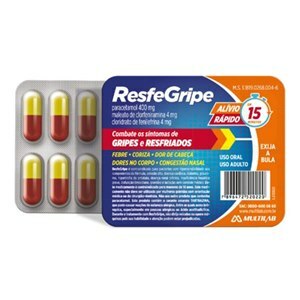 PARACETAMOL + CLORFENIRAMINA + FENILEFRINA - RESFEGRIPE 10 CÁPSULAS