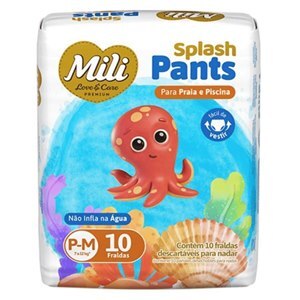 Fralda Mili Love&Care Splash Pants Para Praia E Piscina P/M 10 Unidades