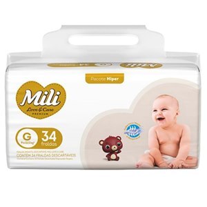 Fralda Mili Love&Care Hiper G 34 Unidades