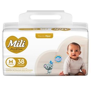 Fralda Mili Love&Care Hiper M 38 Unidades