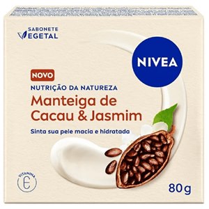 SABONETE EM BARRA NIVEA NUTRIÇÃO DA NATUREZA MANTEIGA DE CACAU + JASMIM 80G