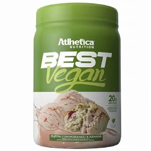 Protein Best Vegan Sabor Muffim Com Morango E Banana Pote Atlhetica 500G