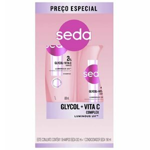 SHAMPOO + CONDICIONADOR SEDA 2% GLYCOL + VITA C LUMINOUS UV 300ML+190ML