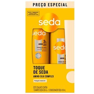 Shampoo+Condicionador Seda 2% Amino-Silk Toque De Seda 300Ml+190Ml