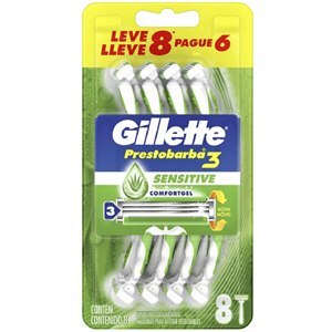 Aparelho De Barbear Gillette Prestobarba 3 Sensitive Leve 8 Pague 6