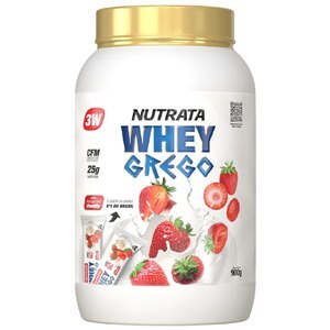 Whey Grego 3W Sabor Morango Com Chantilly Nutrata 900G