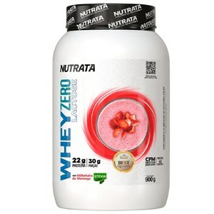 Whey Zero Lactose Sabor Milkshake Morango Nutrata 900G