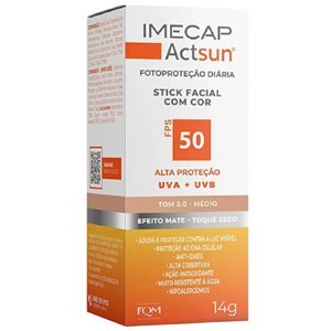 Protetor Solar Facial Imecap Actsun Fps50 Cor Médio Stick 14G