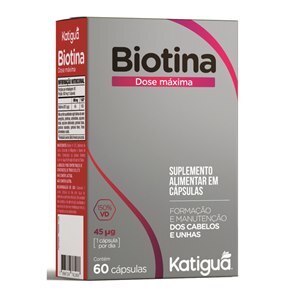 Biotina Dose Máxima 45Mcg Katiguá 60 Cápsulas