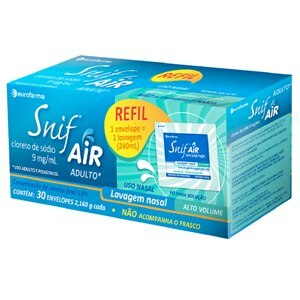Cloreto Sódio Snif Air 0,9% Nasal Refil 30 Envelopes