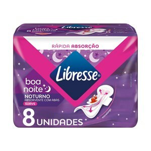 Absorvente Noturno Com Abas Boa Noite Suave Libresse 8 Unidades