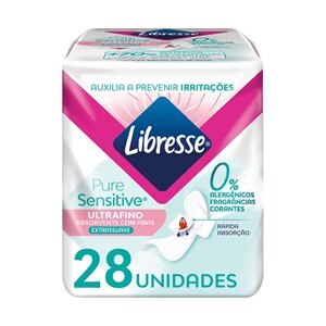 Absorvente Pure Sensitive Com Abas Ultrafino Dia Libresse 28 Unidades