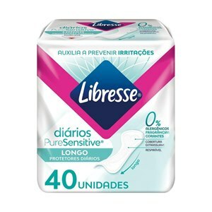 Protetor Diário Pure Sensitive Longo Libresse 40 Unidades