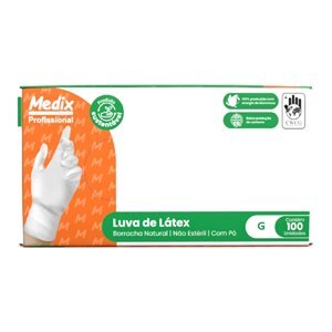 Luvas Látex De Uso Geral Com Pó Tamanho G Medix 100 Unidades