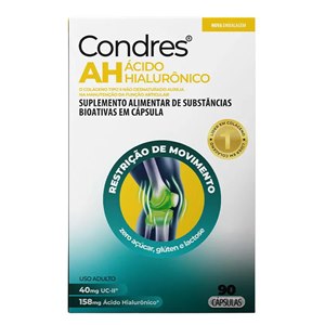 Condres AH - Colágeno Tipo Il + Ácido Hialurônico 90 Cápsulas