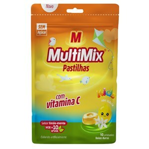 Pastilhas Multimix Com Vitamina C Kids Sabor Limão-Menta 10 Unidades