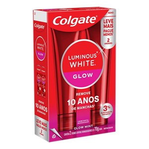 Creme Dental Colgate Luminous White Glow Mint 70G - 2 Unidades