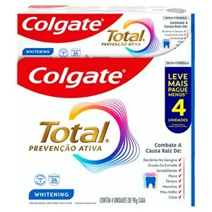 Creme Dental Colgate Total Whitening 90G 4 Unidades