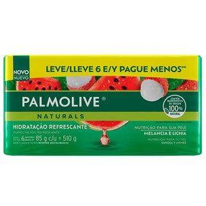 Sabonete Em Barra Palmolive Naturals Melancia E Lichia 85G Cada - 6 Unidades