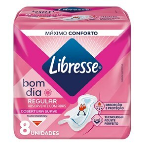 Absorvente Diurno Com Abas Bom Dia Suave Regular Libresse 8 Unidades
